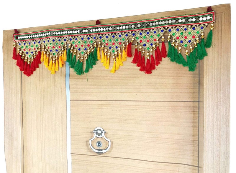 RR Crafts Tuski Crystal Cotton Less Handmade toran for door (37 Inch,Multicolor) - Image 3