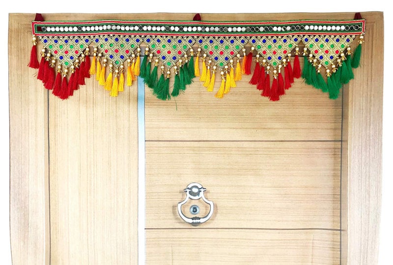RR Crafts Tuski Crystal Cotton Less Handmade toran for door (37 Inch,Multicolor) - Image 2