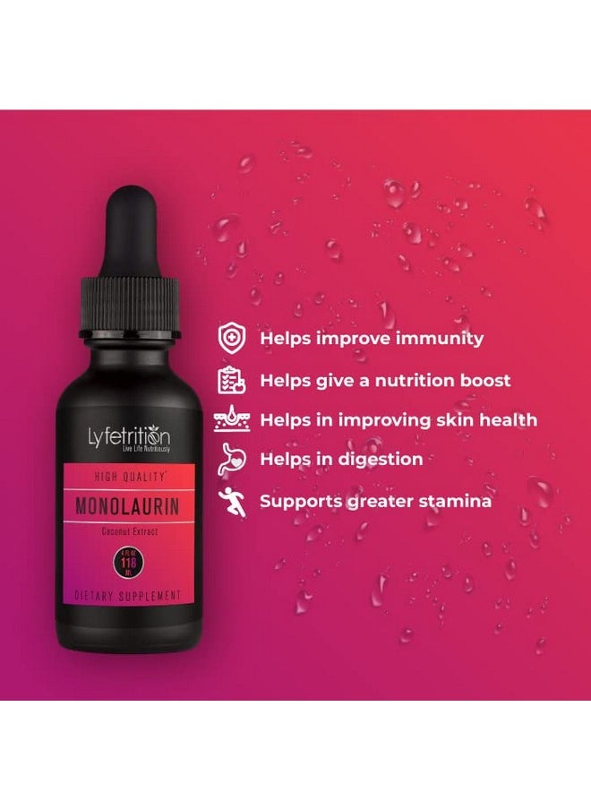 Lyfetrition Monolaurin Liquid Extract 950 Mg 4 Oz Liquid 150 Servings Made In Usa Quick Absorption Quality Potent Ingredients Thirdparty Tested Nongmo Gmp Certified Crueltyfree Products  - Image 5