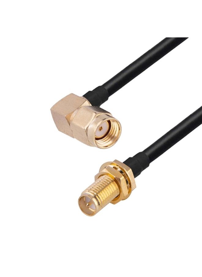 BURAQ RP-SMA Male Elbow to RP-SMA Female RG174 RF Coaxial Adapter Cable, Length: 30cm  - Image 2