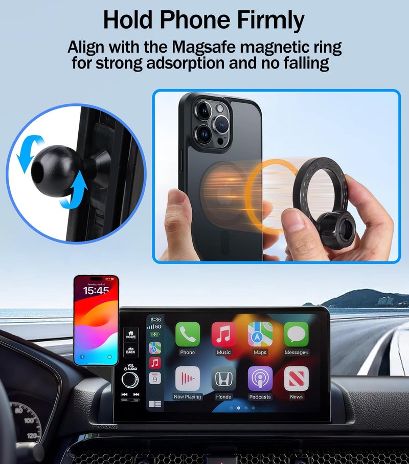 Hesanzol Car Phone Mount for 2023-2025 2026 Honda HR-V / 2023-2025 2026 Honda CR-V, Fits 7/9-Inch Touchscreen Only, for MagSafe Magnetic Car Phone Holder, Honda HR-V/CR-V Accessories - Image 5