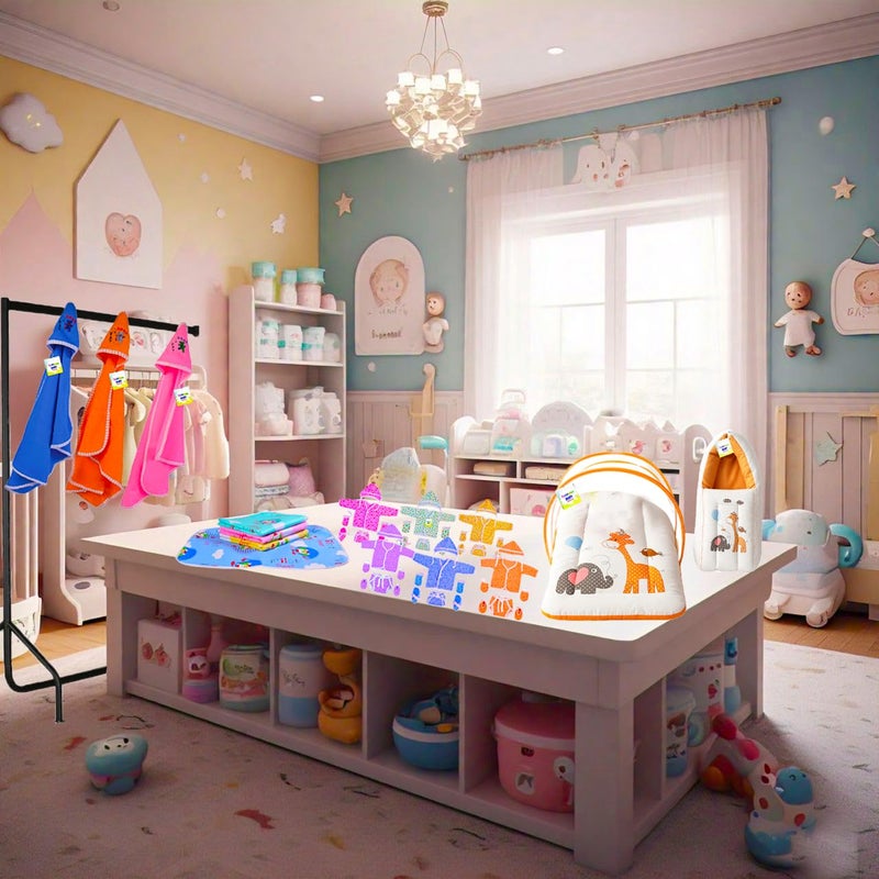 Toddylon 33 in 1 Baby Products All New Born Complete Daily Items | Gift Combos | Essentials Items | Hospital Kit | Baby Bedding | Clothing Set (Orange, 0-6 Months) - Image 4