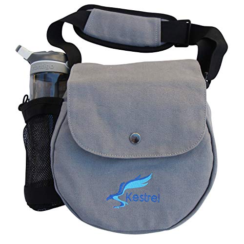 Kestrel Disc Golf Bag - Fits 6-10 Golf Discs + Bottle - For Beginner & Advanced Golfers - Extremely Durable Canvas - Frisbee Golf Bag - Small Sling/Shoulder Disc Golf Bag For Men & Women (Gray) - Image 1