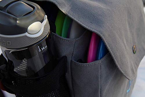 Kestrel Disc Golf Bag - Fits 6-10 Golf Discs + Bottle - For Beginner & Advanced Golfers - Extremely Durable Canvas - Frisbee Golf Bag - Small Sling/Shoulder Disc Golf Bag For Men & Women (Gray) - Image 4