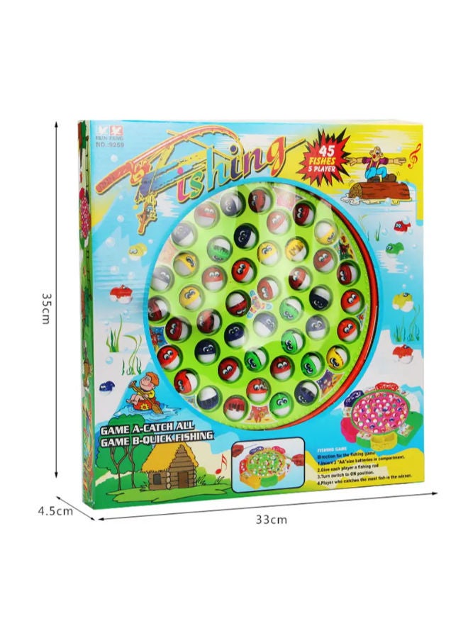 45 pcs Children's Electric Fishing Toys Rotary Fishing Plate - Image 2