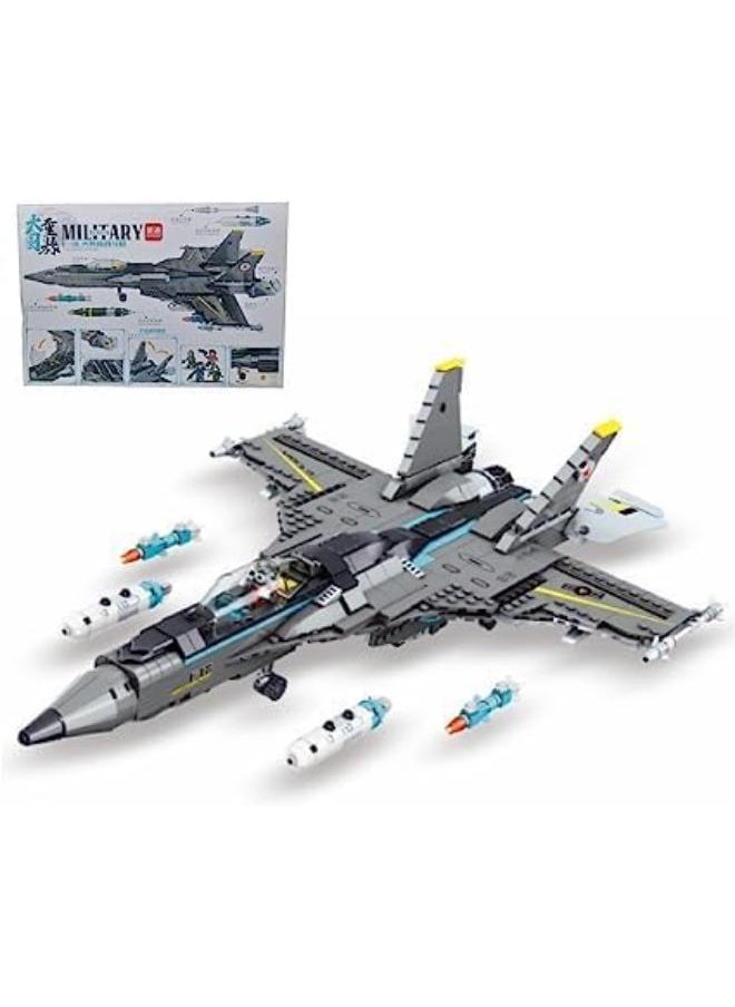 Generic - 955 Pieces Big Size F18 Block Toy Army Airplane 3D Model Blocks Educational Toys Technology for Kids and Adults - Image 1
