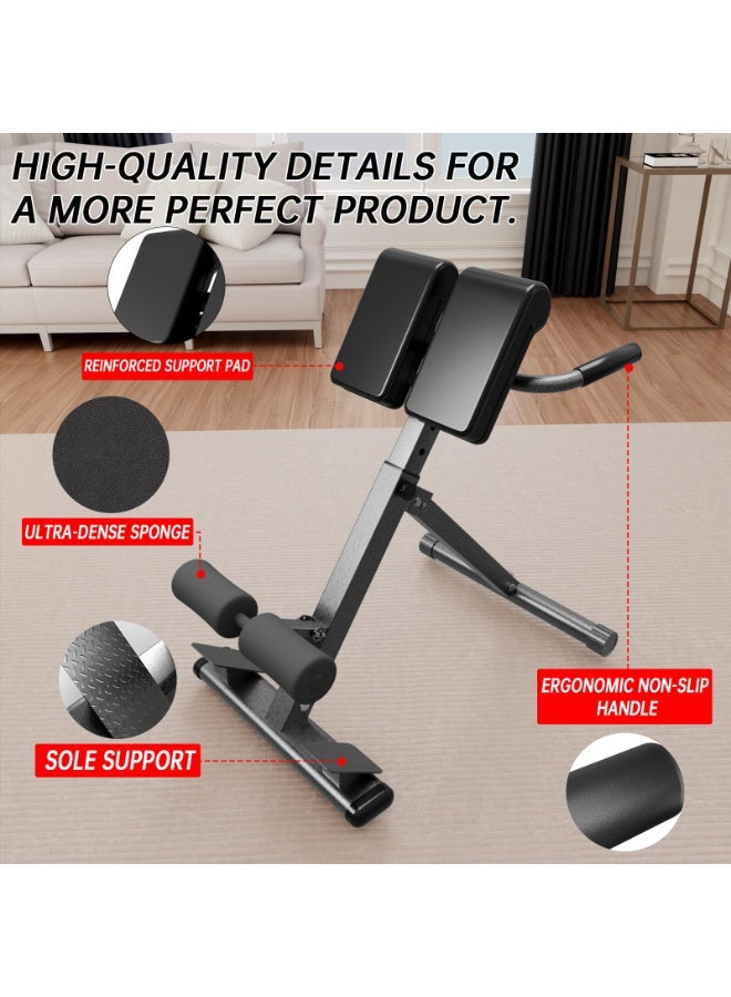 WALALLA Roman Chair Hyperextension Bench Adjustable Back Extension Machine for Glutes, Hamstrings & Lower Back Foldable Multi-Purpose Workout Equipment for Home Gym - Image 3