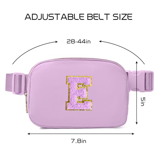 Gitus Gifts for 8 9 10 11 12 Year Old Girls Belt Bag Fanny Pack Crossbody Bags with Initial Letter Patch Cute Stuff Birthday Gifts for Teen Girls Women Personalized Trend Stuff (Lavender-E) - Image 3
