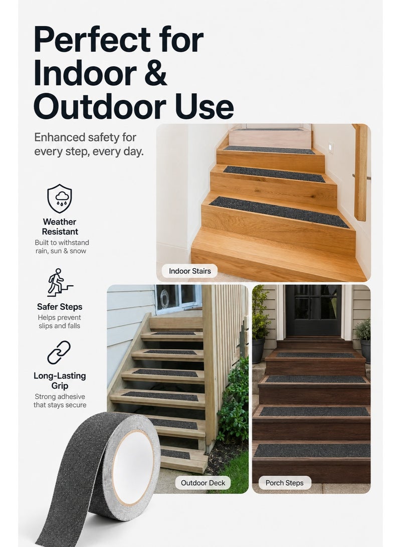 Non-Slip Grip Tape Roll, 2 Inch x 16.5 Ft Waterproof Anti-Slip Tape for Stairs, Steps, Ladders and Floors, Grey - Image 3