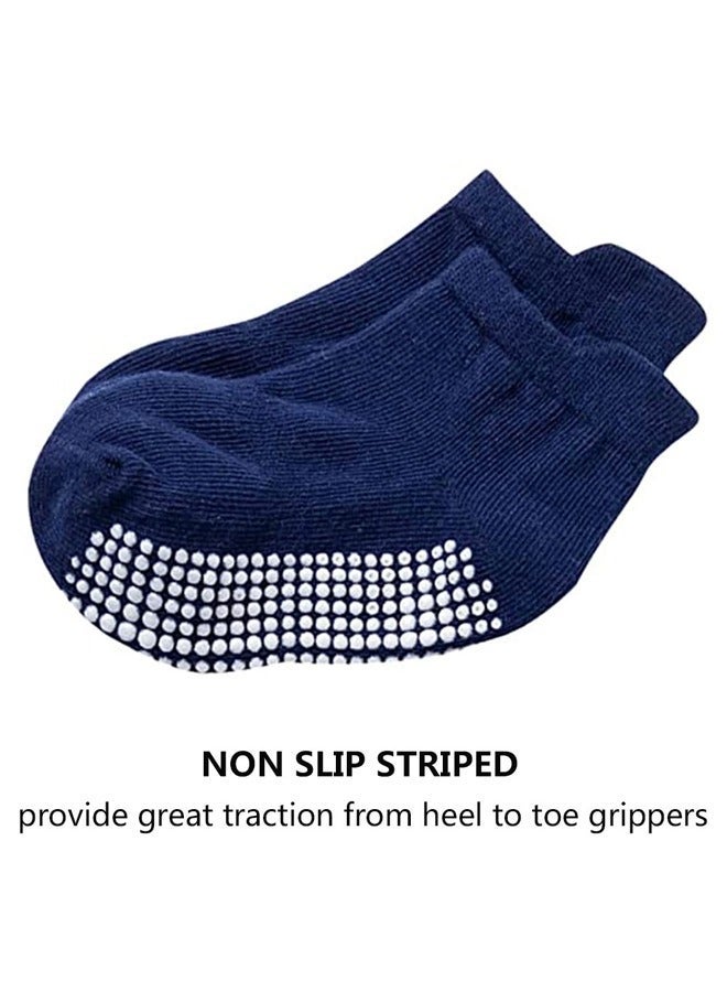 GUSGU 6 Pairs Non Slip Toddler Socks Cotton Infant Baby Kids Grip Socks for Boy Girls Anti Skid Ankle Socks - Image 2