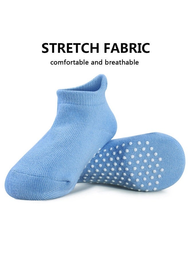 GUSGU 6 Pairs Non Slip Toddler Socks Cotton Infant Baby Kids Grip Socks for Boy Girls Anti Skid Ankle Socks - Image 5