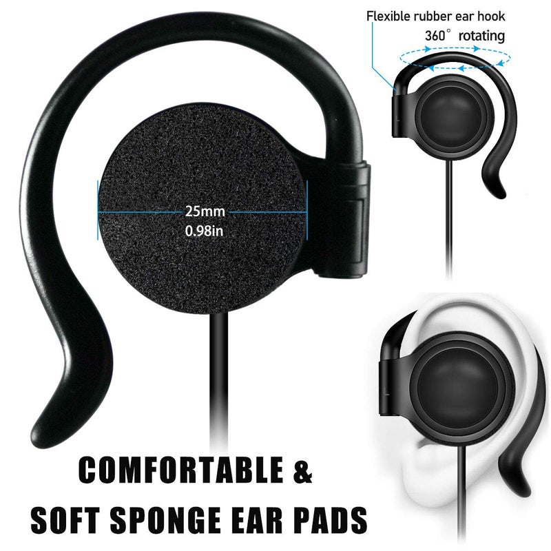 EXMAX Wired Single Headphones 3.5mm Left-Side Earphone One Ear Ear-Hook Headphone for EXD-101 ATG-100T Wireless Tour Guide Receiver Radio Podcast Laptop MP3 Ear Bud (Left-Side Earphone) - Image 2