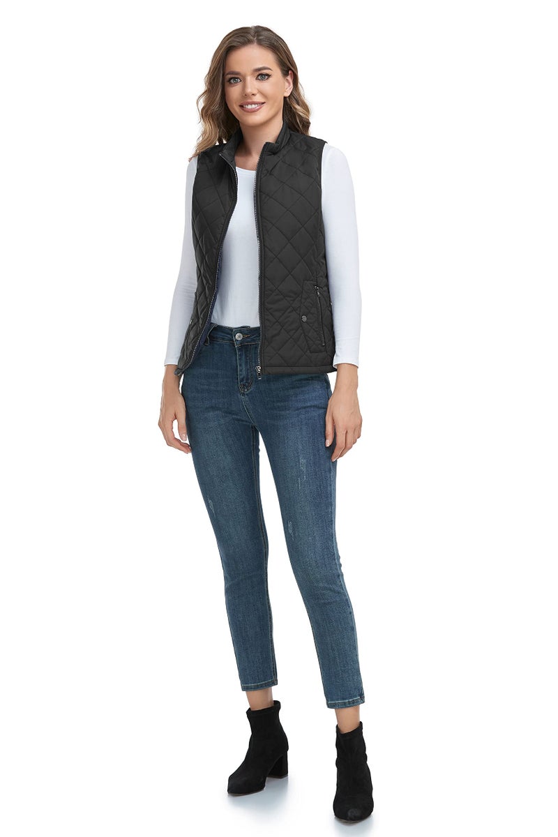 LONGKING 2025 Upgraded, Women's Outwear Vest With One Inner Pocket - Stand Collar Lightweight Zip Quilted Vest for Women - Image 2