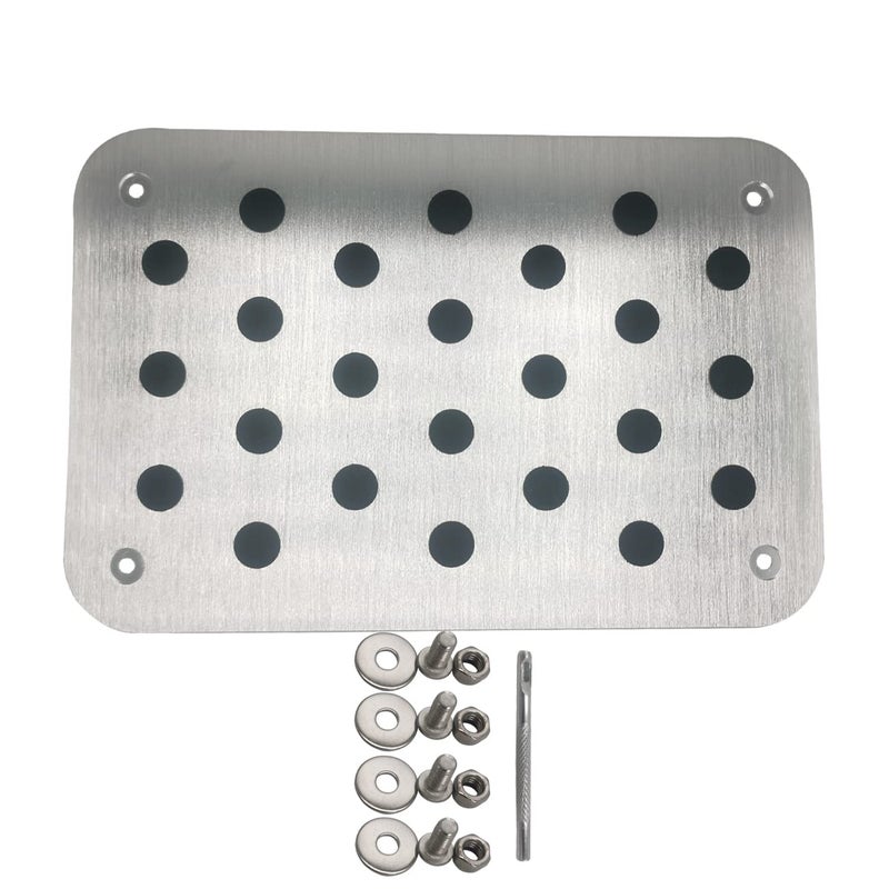 Rxmgf Car Truck Floor Mat Carpet Heel Pad Plate Rest Footrest Foot Pedal Silver