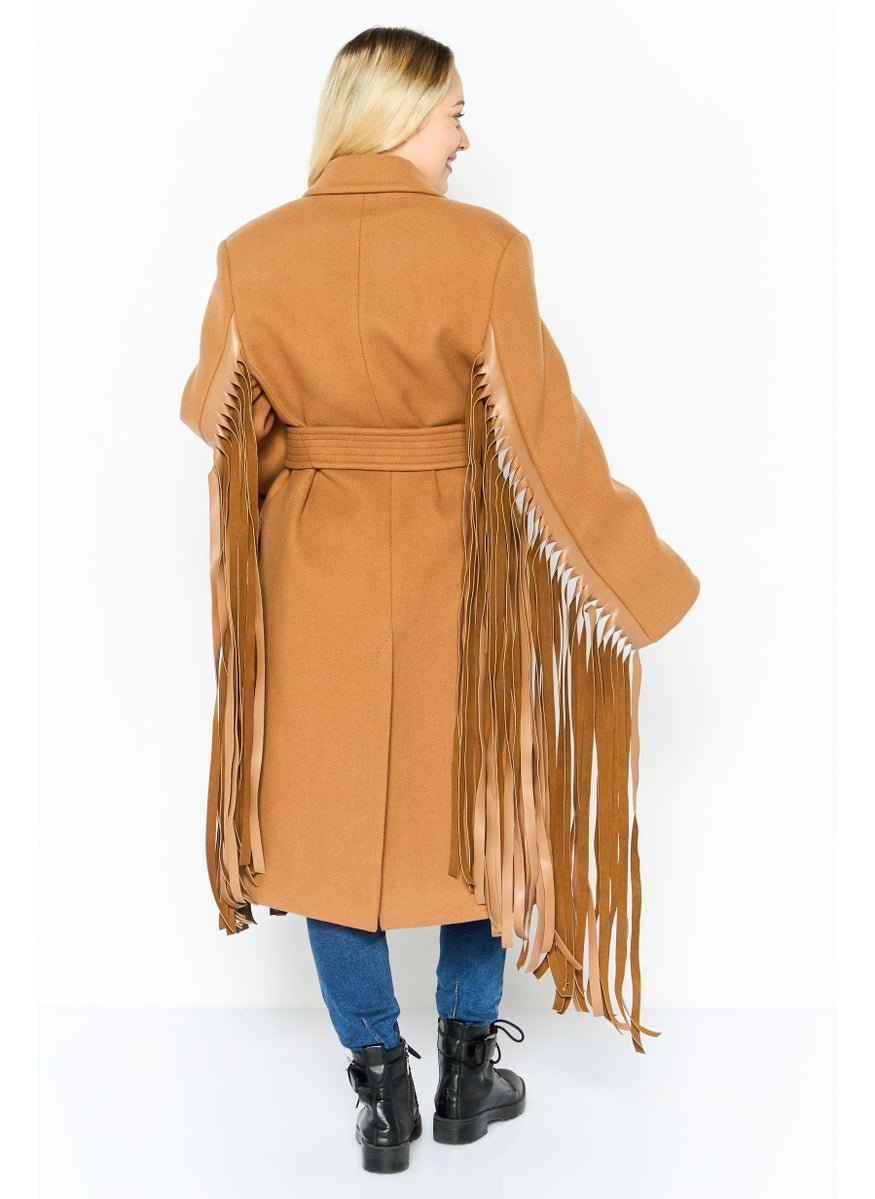 STELLA MCCARTNEY - Women Textured Belted Trench Coat Jacket, Brown - Image 1