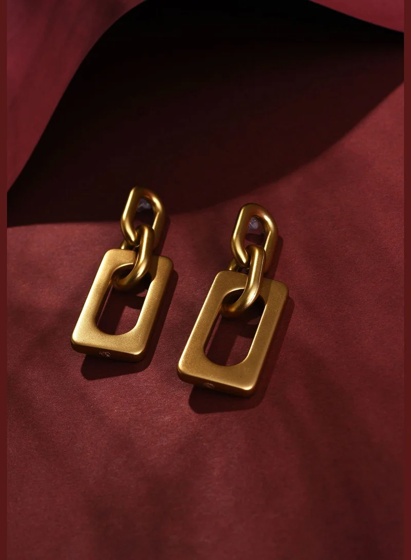 SOHI Gold Plated Designer Drop Earring