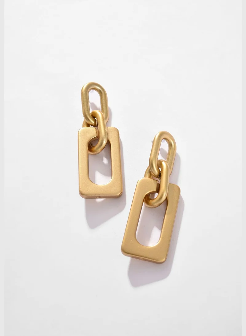SOHI Gold Plated Designer Drop Earring