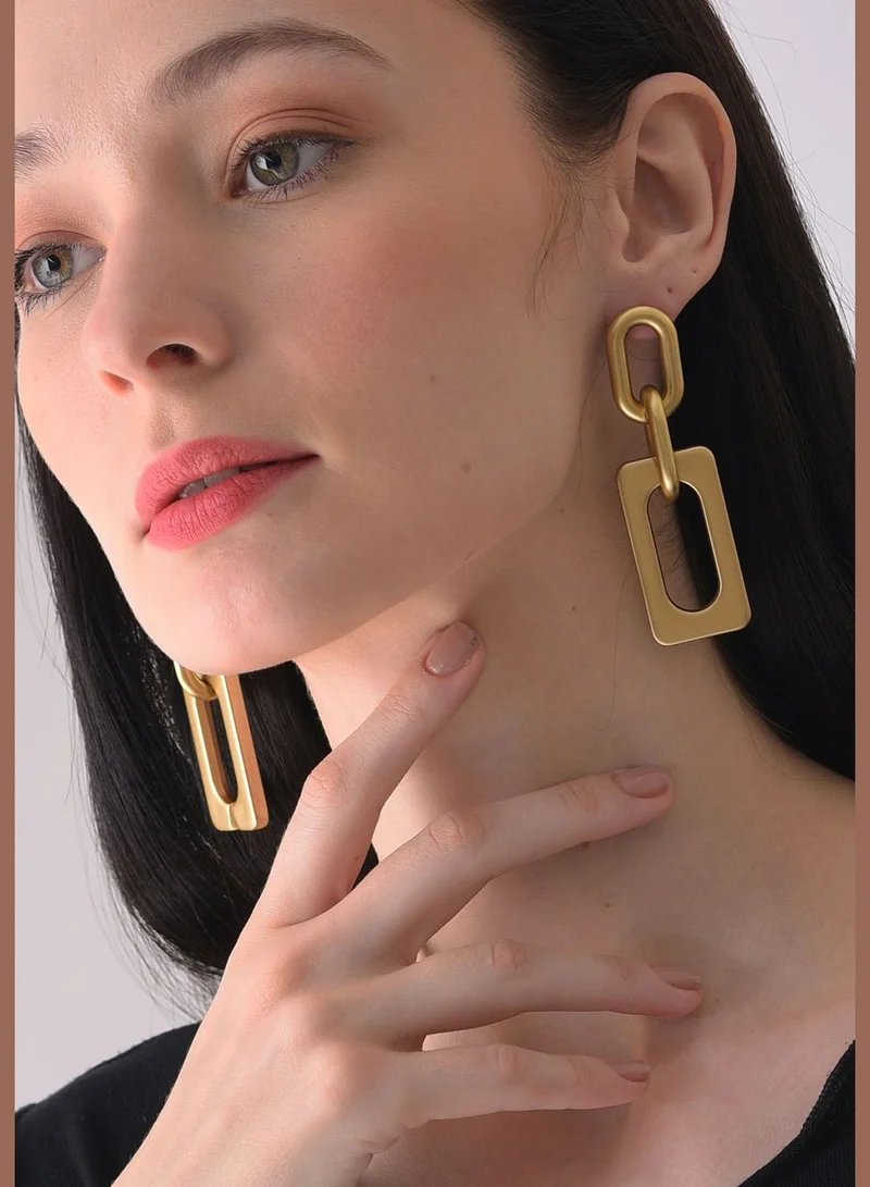 SOHI Gold Plated Designer Drop Earring
