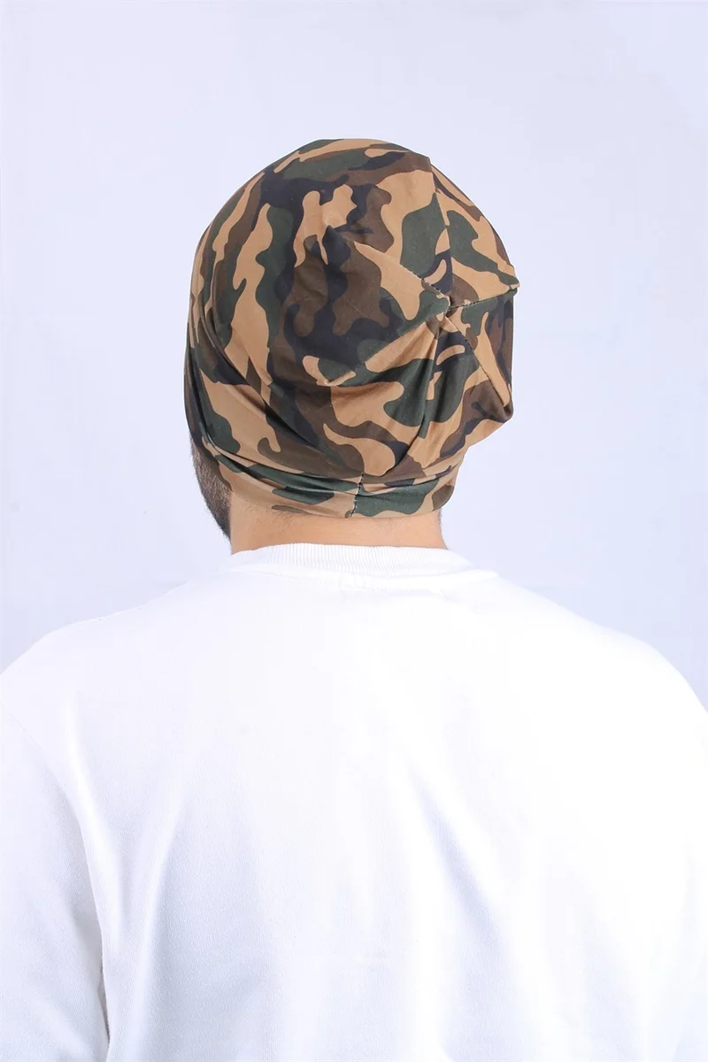 كابيلو Green Camouflage Patterned Combed Cotton Unisex Beret - CPLPNKMR1