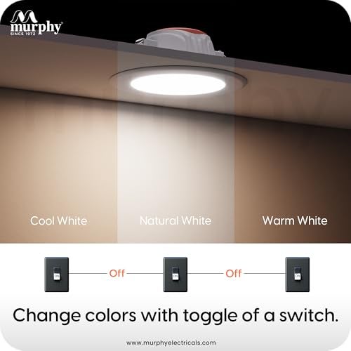Murphy Crest Premium 7W 3-in-1 LED Concealed Down Light |Cool White, Warm White & Natural White | Switch Controlled Color Changing | Modern False Ceiling Lighting | 2-Year Warranty | Pack of 2 - Image 5