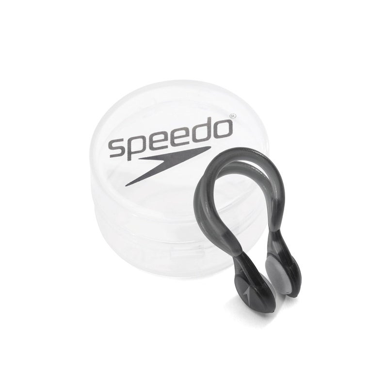 speedo مشبك أنف للسباحة من سبيدو للجنسين، راحة سائلة، رمادي فحمي، مقاس واحد - Image 1