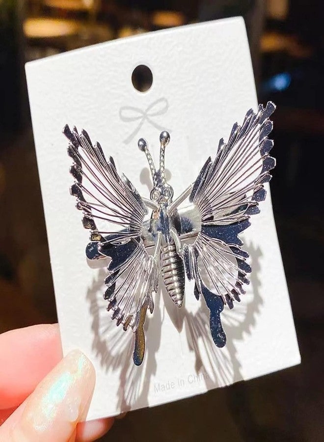 NEOBABY Hairstyle Decoration shaking Butterfly Hair Bride Clips | Hair Style Bridal Brooch & Braid for Juda Bun | Butterfly Hair Pins for Women's & Girls - Pack of 6 (Silver) - Image 1
