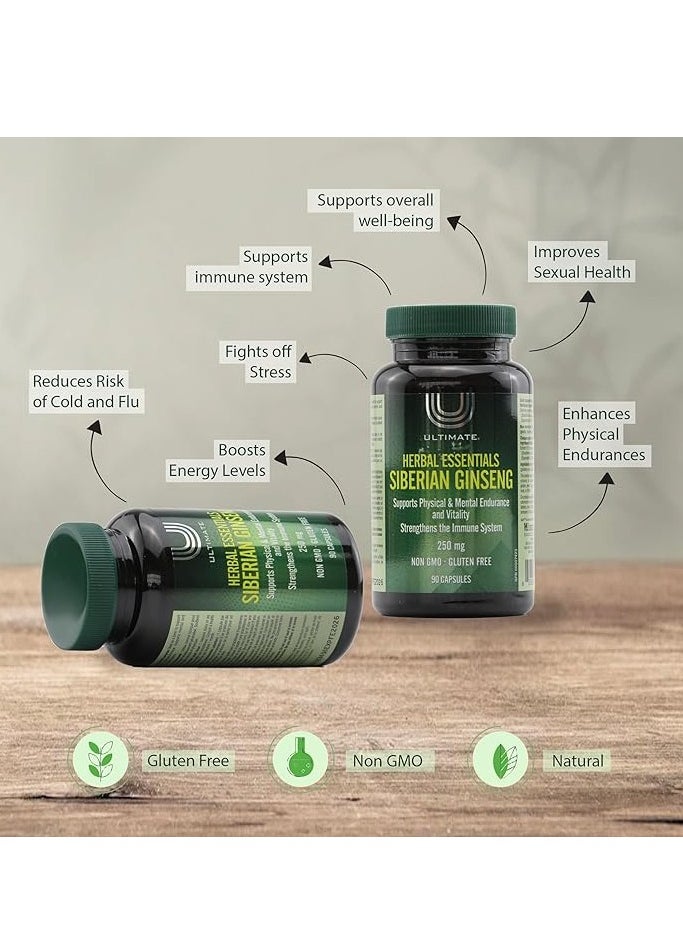 Ultimate SIBERIAN GINSENG CAPSULES FOR PHYSICAL AND MENTAL SUPPORT 90'S 