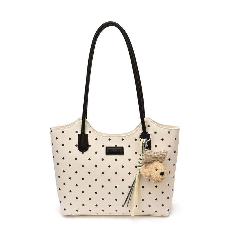 2026 New Fashion Large Capacity Polka Dot Tote Bag Luxury Casual Shoulder Bag - Image 5