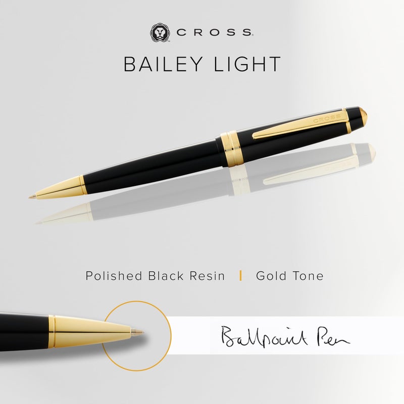 Cross Bailey Light Polished Black Resin and Gold Tone Ballpoint Pen - Image 2