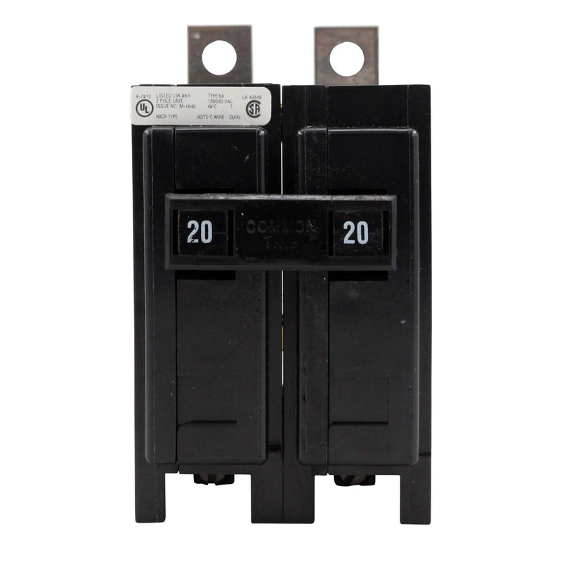Eaton Cutler-Hammer Cutler Hammer BAB2020 20A 2 Pole Circuit Breaker, Color - Image 1