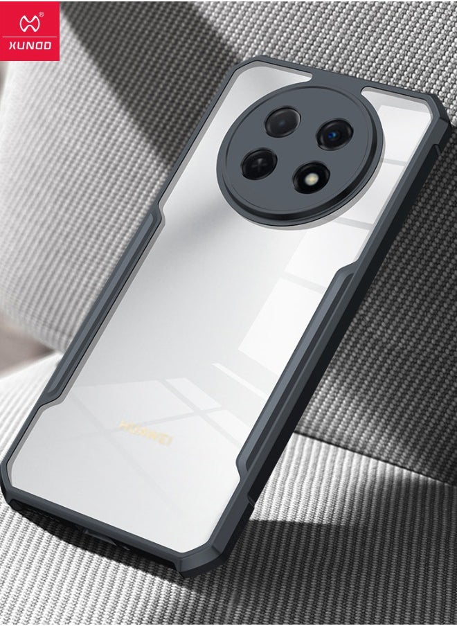 XUNDD - HUAWEI Nova Y91 4G Case, Transparent Acrylic Back Panel + Black TPU Soft Frame Cover, Military Grade Anti-Drop Shockproof Case for Nova Y91, Super Anti-Fall Back Cover for HUAWEI Nova Y91,Clear/Black - Image 1