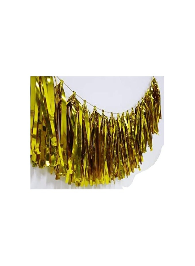 MARKQ Gold Foil Tassels Garland Banner, Metallic Foil Hanging Garland For Bridal Shower Party Table Wall Backdrop Birthday Party Decorations and Supplies - Image 3