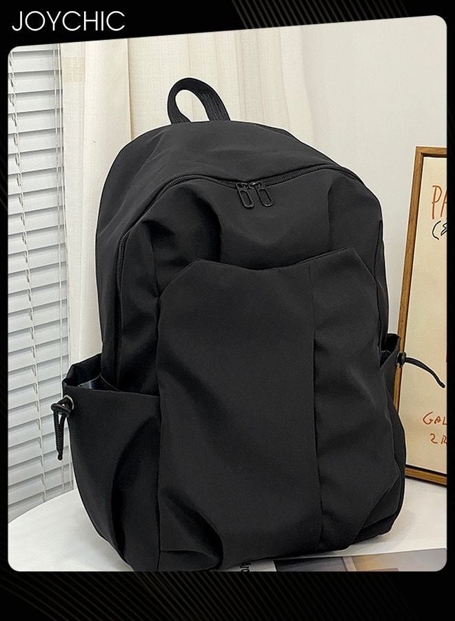 Joychic حقيبة ظهر كبيرة السعة مصنوعة من قماش أكسفورد مقاومة للماء للرجال والنساء للسفر خفيفة الوزن محمولة بلون صلب حقيبة مدرسية عادية - Image 4