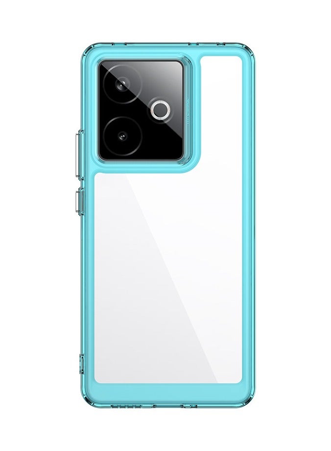 عام غطاء لجهاز ريلمي جي تي 7T 5G، غلاف بإطار من السيليكون الناعم TPU ولوح خلفي شفاف صلب، غطاء مقاوم للصدمات