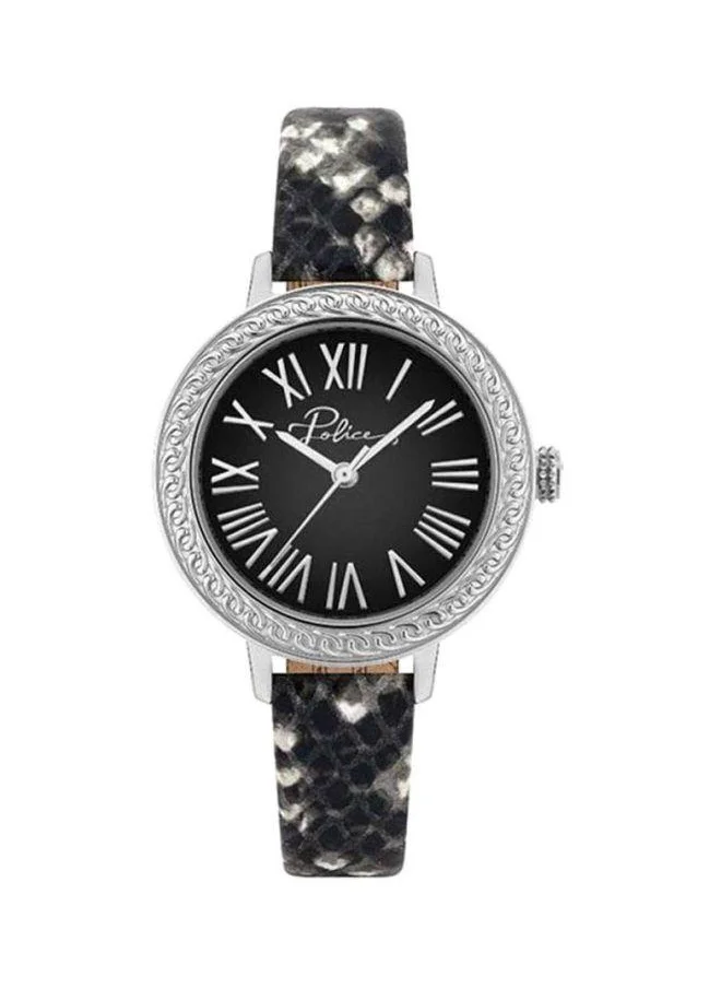 بوليس Women's Hagia Stone Studded Leather Analog Watch