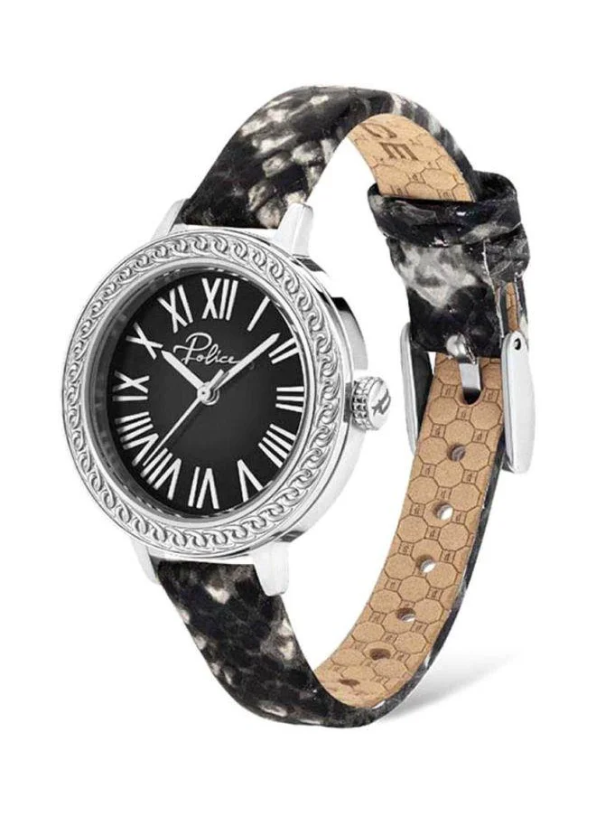 بوليس Women's Hagia Stone Studded Leather Analog Watch