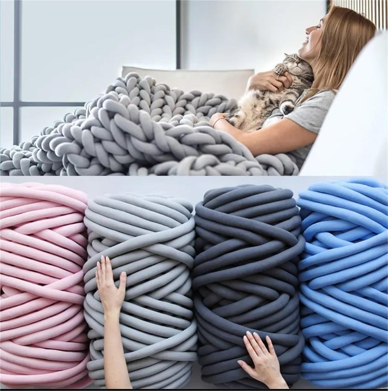 خيط سميك بوزن 500 جرام، مصنوع من القطن، على شكل أنبوب، مناسب لصنع البطانيات والقبعات والأعمال اليدوية الأخرى (اللون: 18) - Image 2