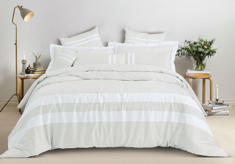 Spread Spain® Botanic Cotton 550 Thread Count King Size Quilt Cover with Corner Loops & Openable Zipper (90X108) - White - Image 2