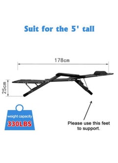 GGEROU Folding Chaise Lounge Chair Outdoor Patio Pool Beach Lawn Recliner Reclining Zero Gravity Lounge Chair, Beach Sunbath Chair, Black  - Image 5