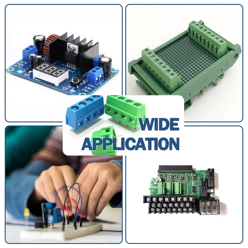 Tugermoola 72PCS 5mm/0.2" Pitch PCB Mount Screw Terminal Block Connector 2Pin 3Pin 4Pin Circuit Board Connector PCB Wire Terminal Blue - Image 5