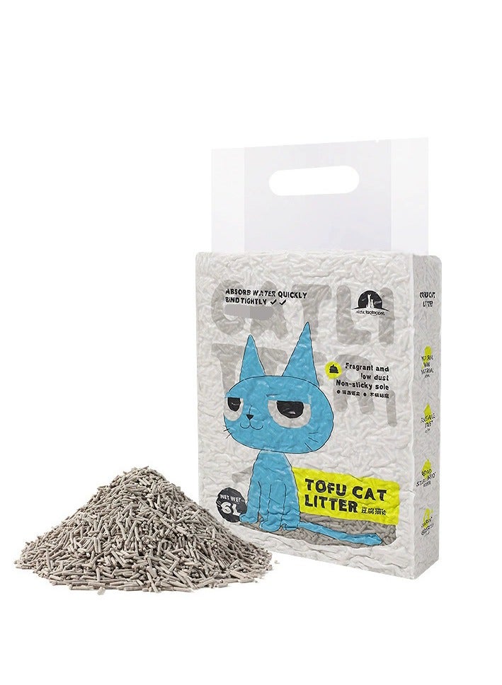 قمامة قطط توفو، حبيبات قمامة قطط متكتلة قابلة للتصريف، قمامة قطط طبيعية نقية خالية من الغبار، تتبع منخفض، قمامة قطط فائقة الامتصاص 6 لتر، 2.5 كجم/كيس، عبوة من قطعة واحدة (نكهة فحم الخيزران) - Image 1