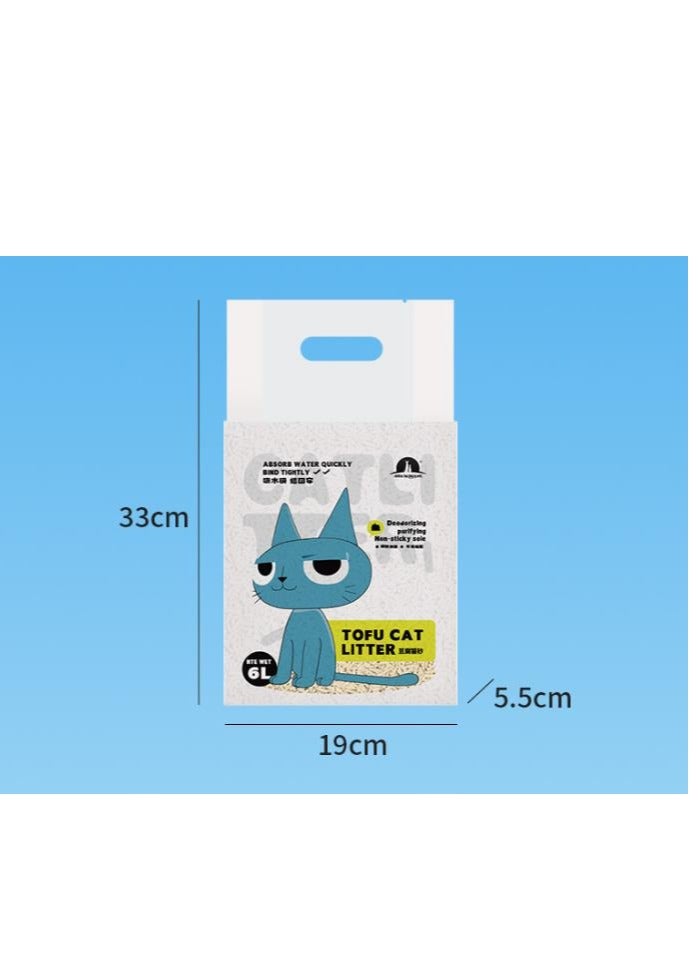 قمامة قطط توفو، حبيبات قمامة قطط متكتلة قابلة للتصريف، قمامة قطط طبيعية نقية خالية من الغبار، تتبع منخفض، قمامة قطط فائقة الامتصاص 6 لتر، 2.5 كجم/كيس، عبوة من قطعة واحدة (نكهة فحم الخيزران) - Image 2