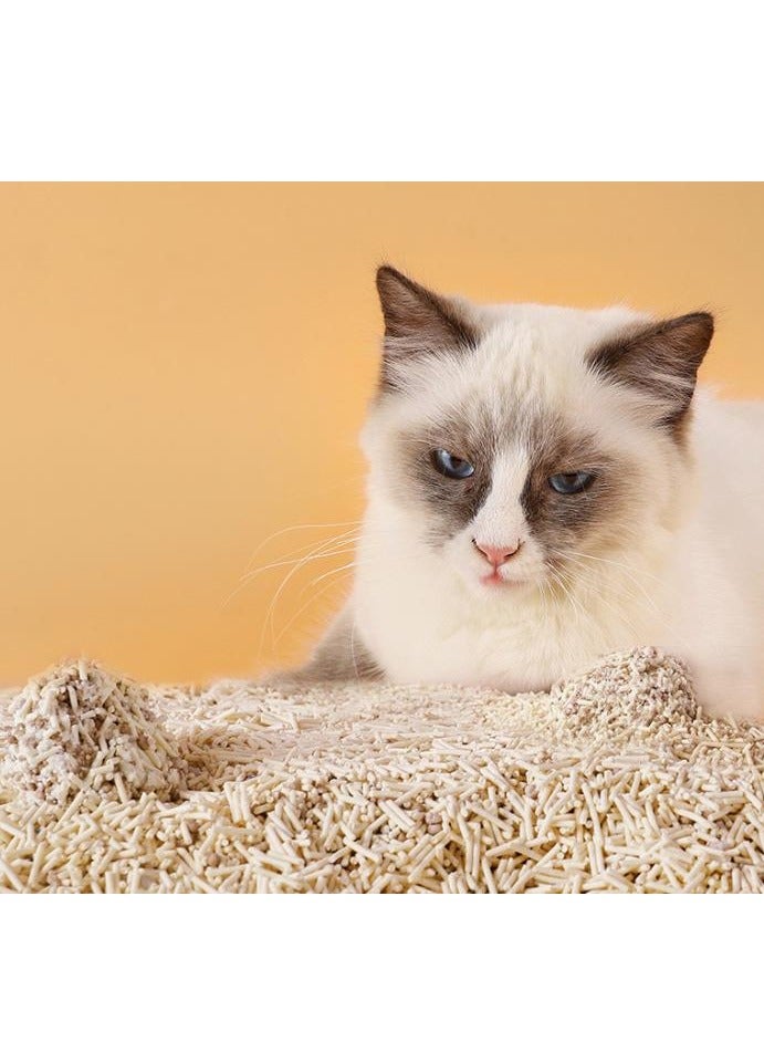 قمامة قطط توفو، حبيبات قمامة قطط متكتلة قابلة للتصريف، قمامة قطط طبيعية نقية خالية من الغبار، تتبع منخفض، قمامة قطط فائقة الامتصاص 6 لتر، 2.5 كجم/كيس، عبوة من قطعة واحدة (نكهة فحم الخيزران) - Image 3