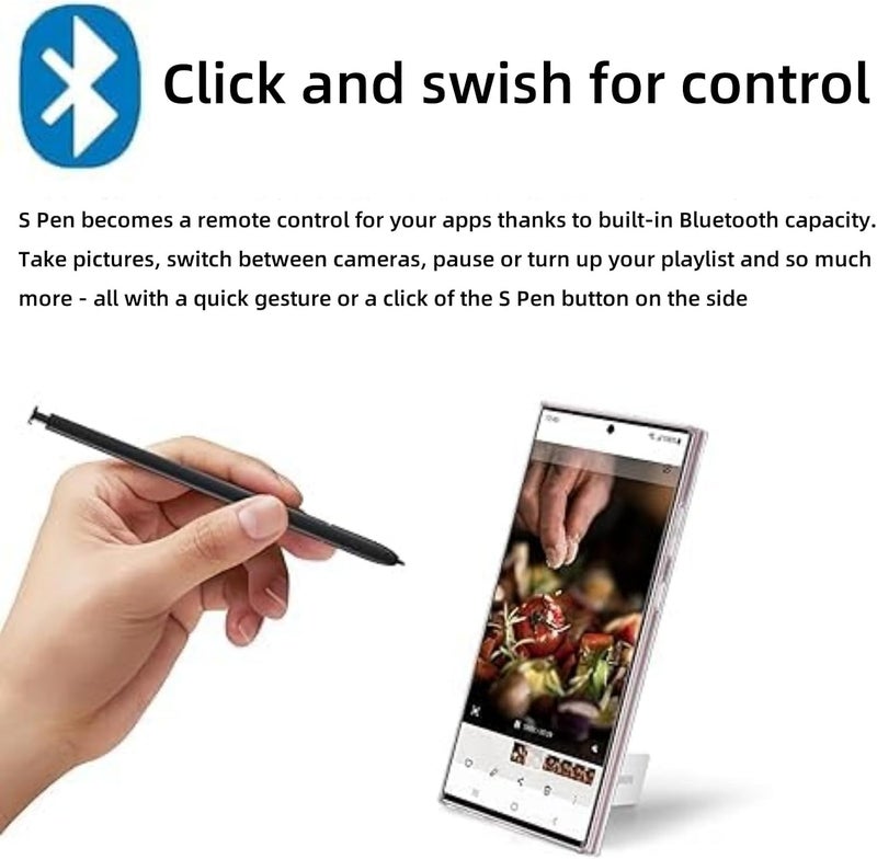 Qenw قلم بديل لجهاز S22 Ultra (مع خاصية البلوتوث) لجهاز Samsung Galaxy S22 Ultra 5G، قلم S Pen S22 Ultra Stylus (حساس للضغط 4096 مستوى) + أطراف/ريش بديلة (لون أخضر) - Image 2