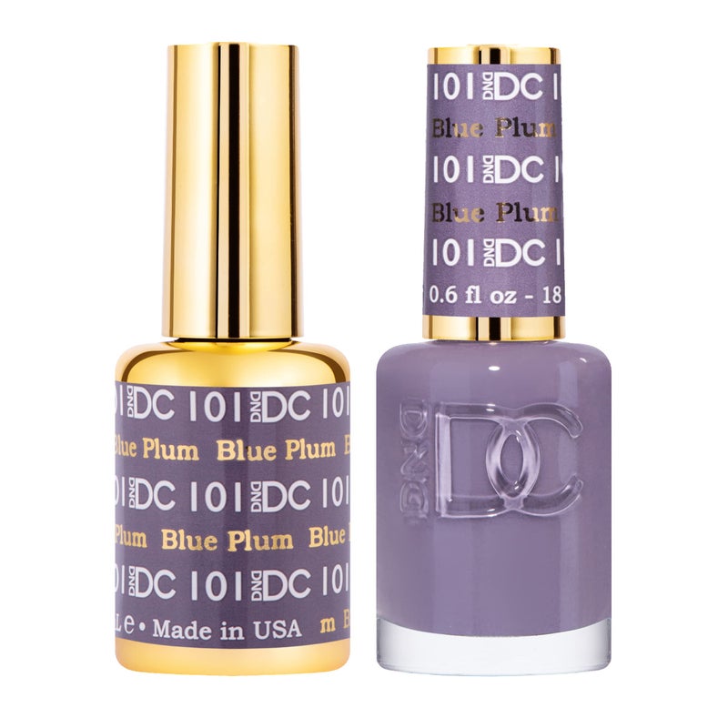DAISY DND DND DC Gel Polish Set, Blue Collection, UV/LED Gel Polish and Air Dry Nail Lacquer, Matching Chip-Free Polish Duo, 101 Blue Plum, 0.5 Fl Oz - Image 1