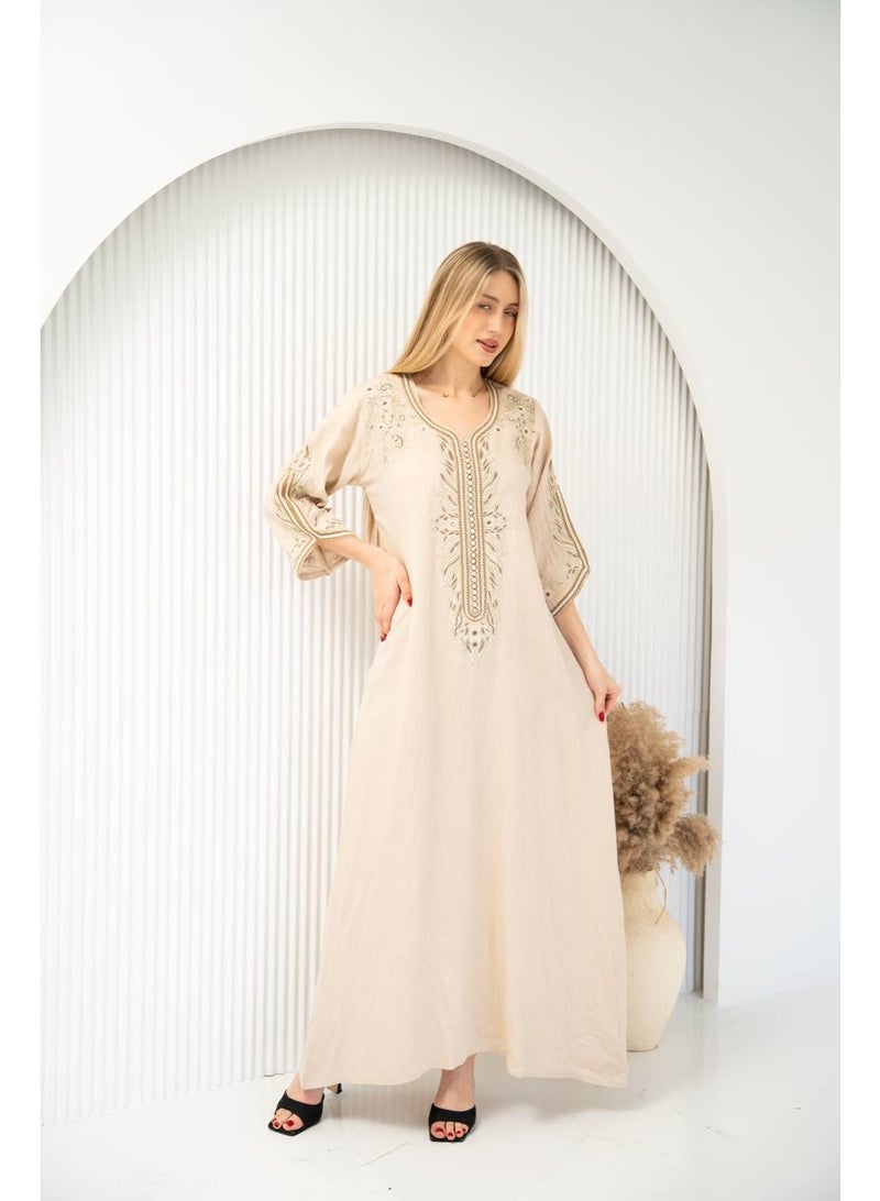 برايدس جلابية مطرزة بتفاصيل دقيقة لإطلالة ملكية.SM- 8 - Image 3