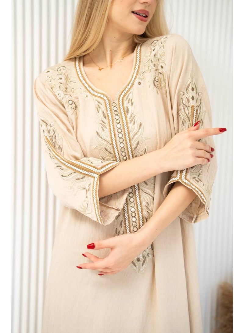 برايدس جلابية مطرزة بتفاصيل دقيقة لإطلالة ملكية.SM- 8 - Image 1