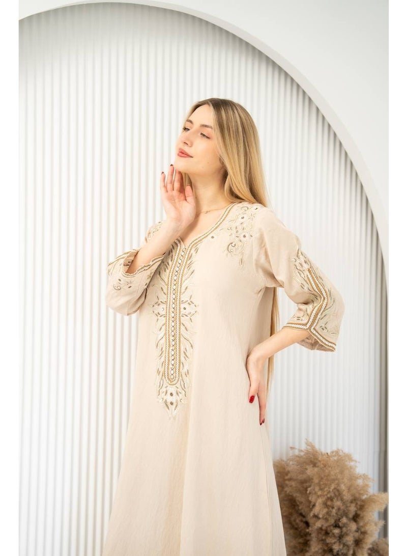 برايدس جلابية مطرزة بتفاصيل دقيقة لإطلالة ملكية.SM- 8 - Image 2