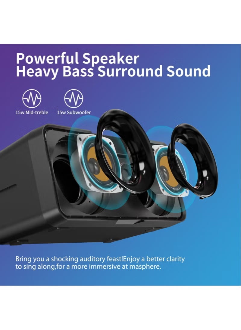 SDRD Karaoke Machine with 2 UHF Wireless Microphones, Portable Bluetooth Speaker - Image 3