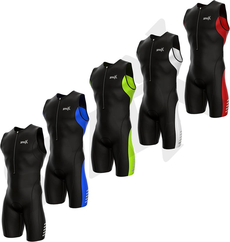 sparx Men's Elite Triathlon Suit Trisuit SpeedSuit Skinsuit Swim-Bike-Run Triathlon Race Suit (2XL, Black/Blue) - Image 1